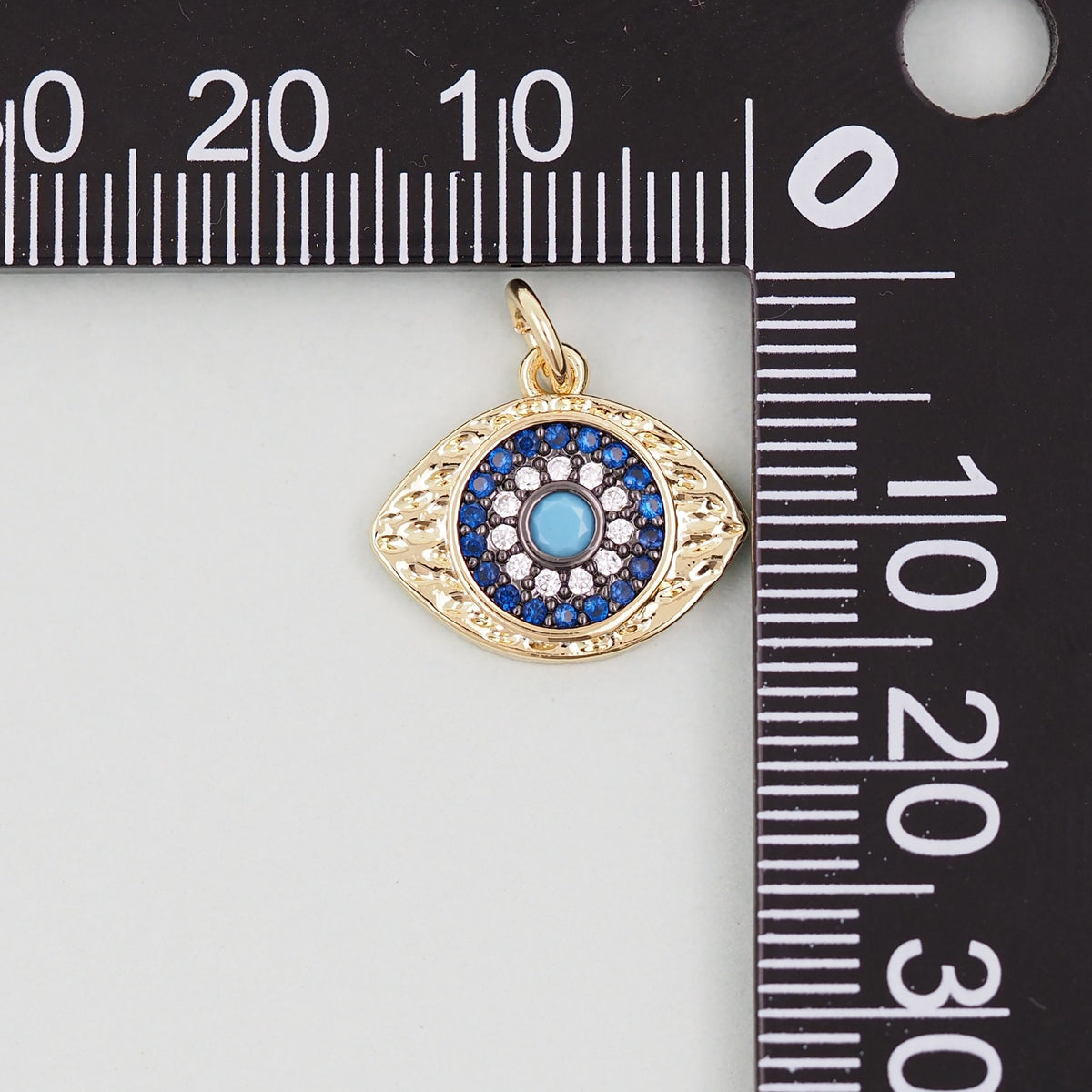 18K Gold Filled Evil Eye Pendant,Evil Eye Charm Bracelet Necklace for DIY Jewelry Making Supply