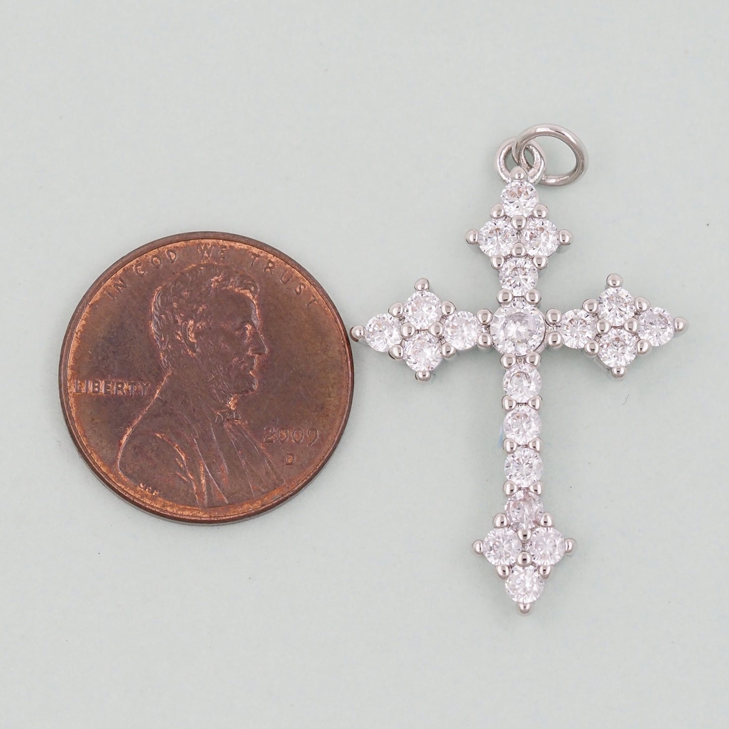 18K Gold Filled Cross Pendant,Cross Charm Bracelet Necklace for DIY Jewelry Making Supply