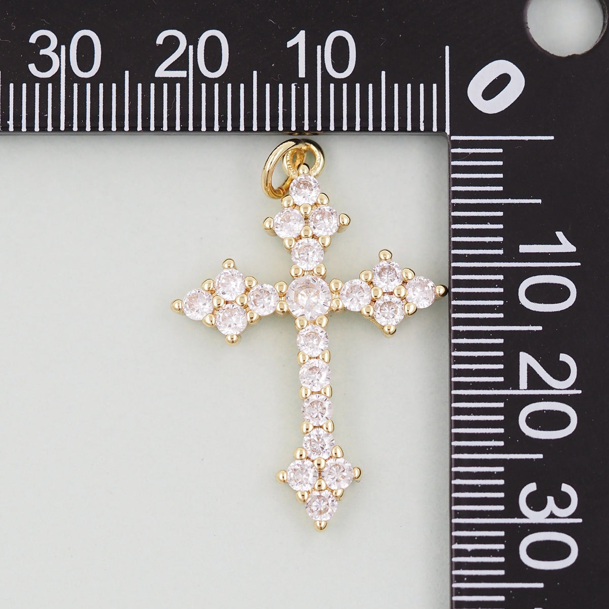 18K Gold Filled Cross Pendant,Cross Charm Bracelet Necklace for DIY Jewelry Making Supply