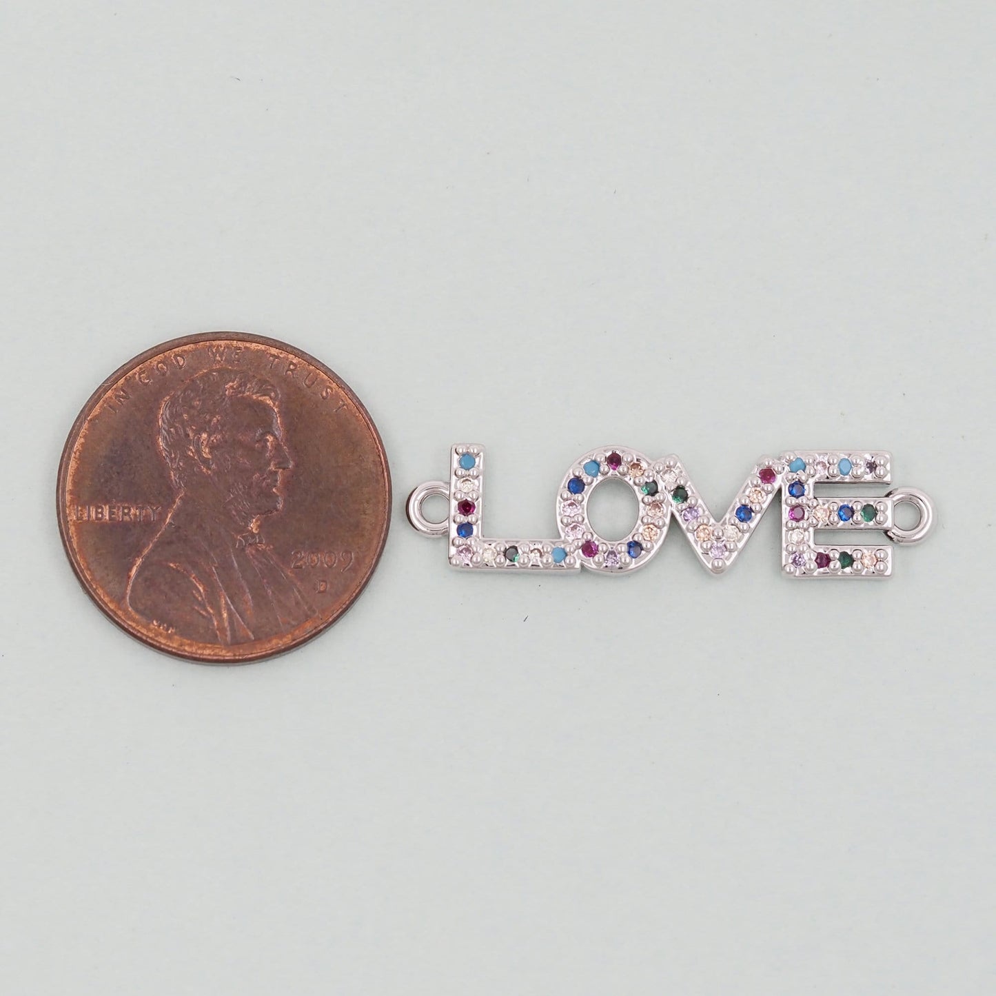 Gold Love Connector Charms,18K Gold Filled Love Pendant,Love Charm Bracelet Necklace for DIY Jewelry Making Supply