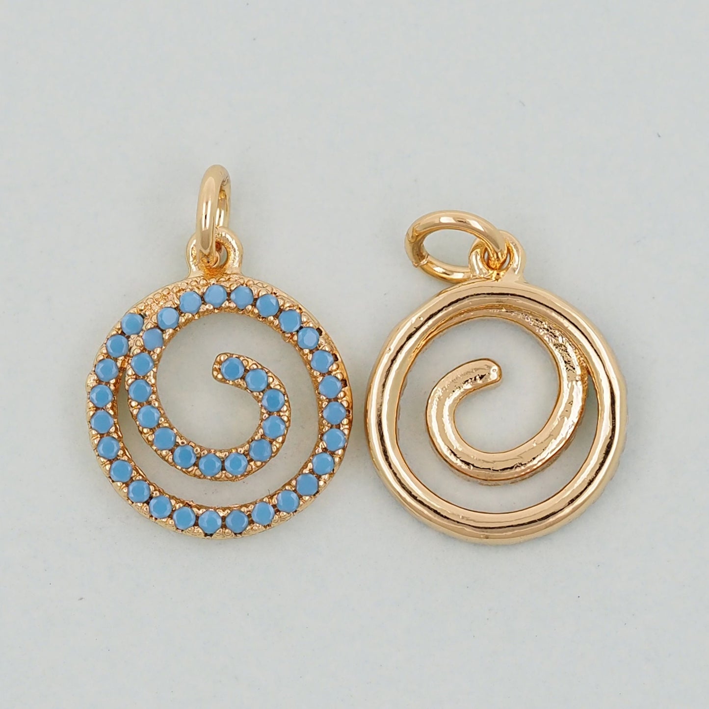 Gold Spiral Charms,18K Gold Filled Spiral Pendant,Spiral Charm Bracelet Necklace for DIY Jewelry Making Supply