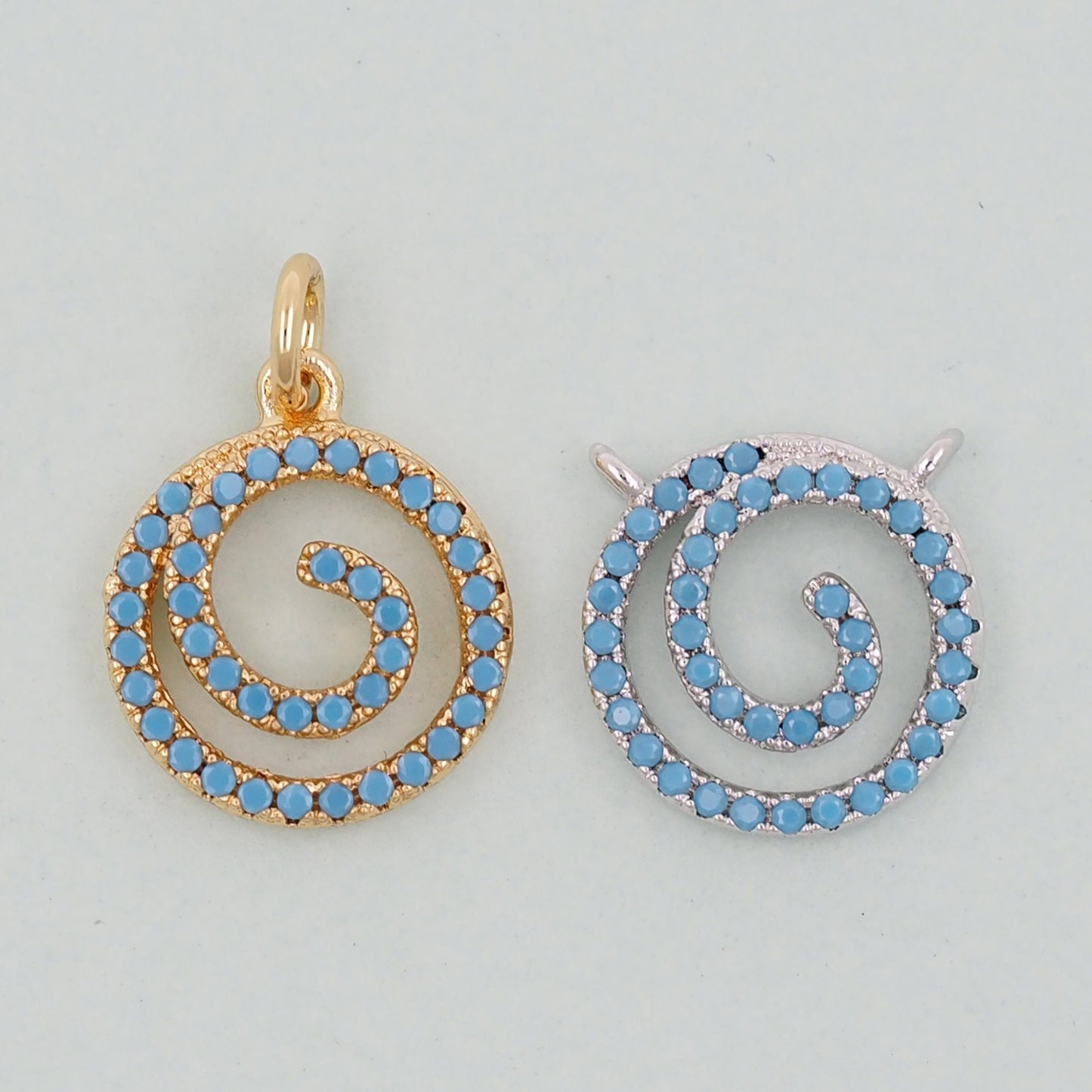 Gold Spiral Charms,18K Gold Filled Spiral Pendant,Spiral Charm Bracelet Necklace for DIY Jewelry Making Supply