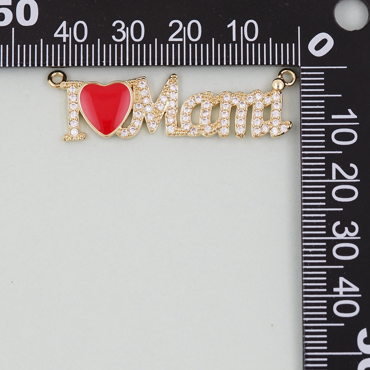 18K Gold Filled Mama Pendant,CZ Micro Pave Mama Charm Bracelet Necklace for DIY Jewelry Making Supply