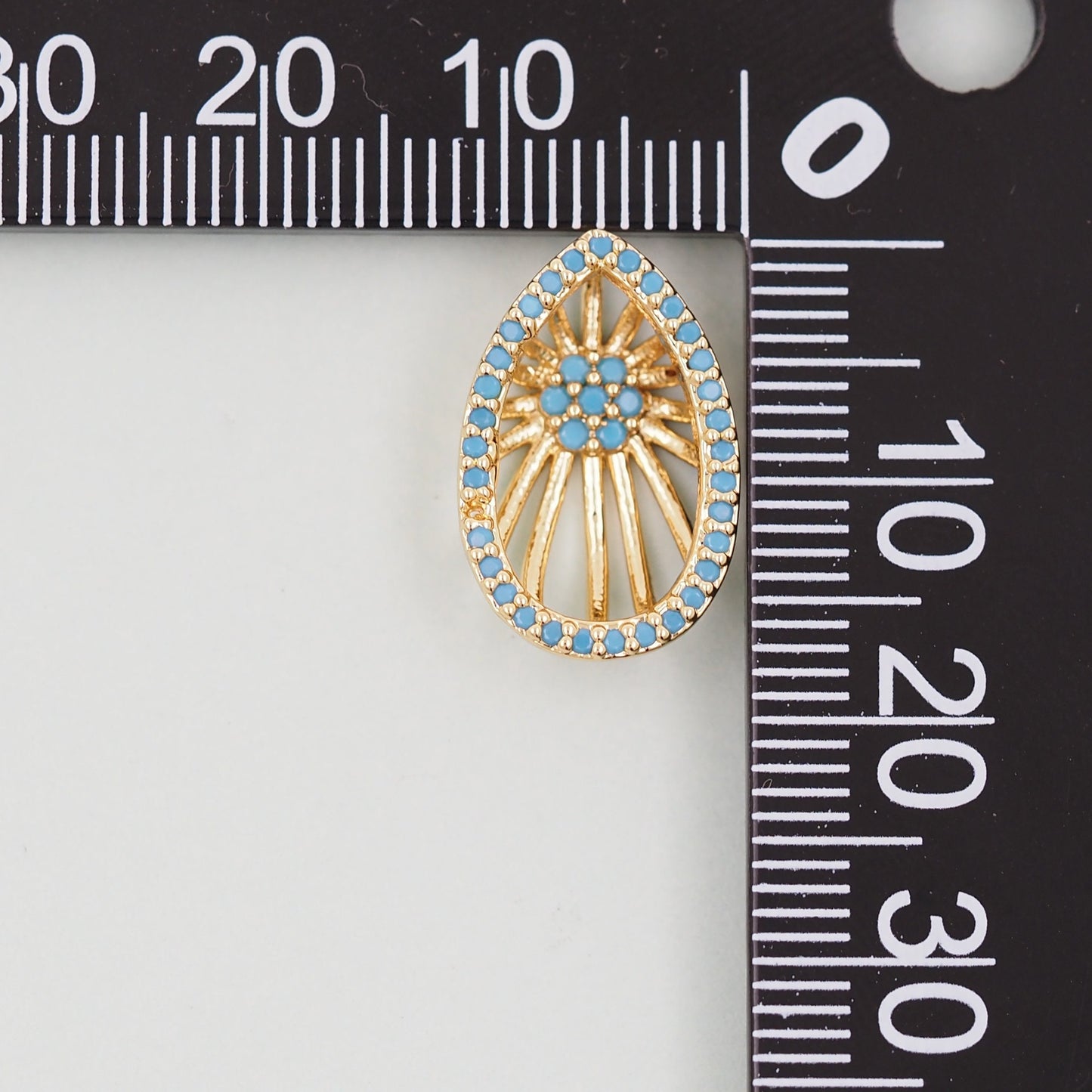 18K Gold Filled Teardrop Pendant,CZ Micro Pave Teardrop Charm Bracelet Necklace for DIY Jewelry Making Supply