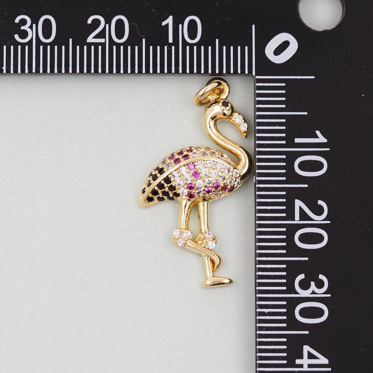 18K Gold Filled Bird Pendant,CZ Micro Pave Bird Charm Bracelet Necklace for DIY Jewelry Making Supply