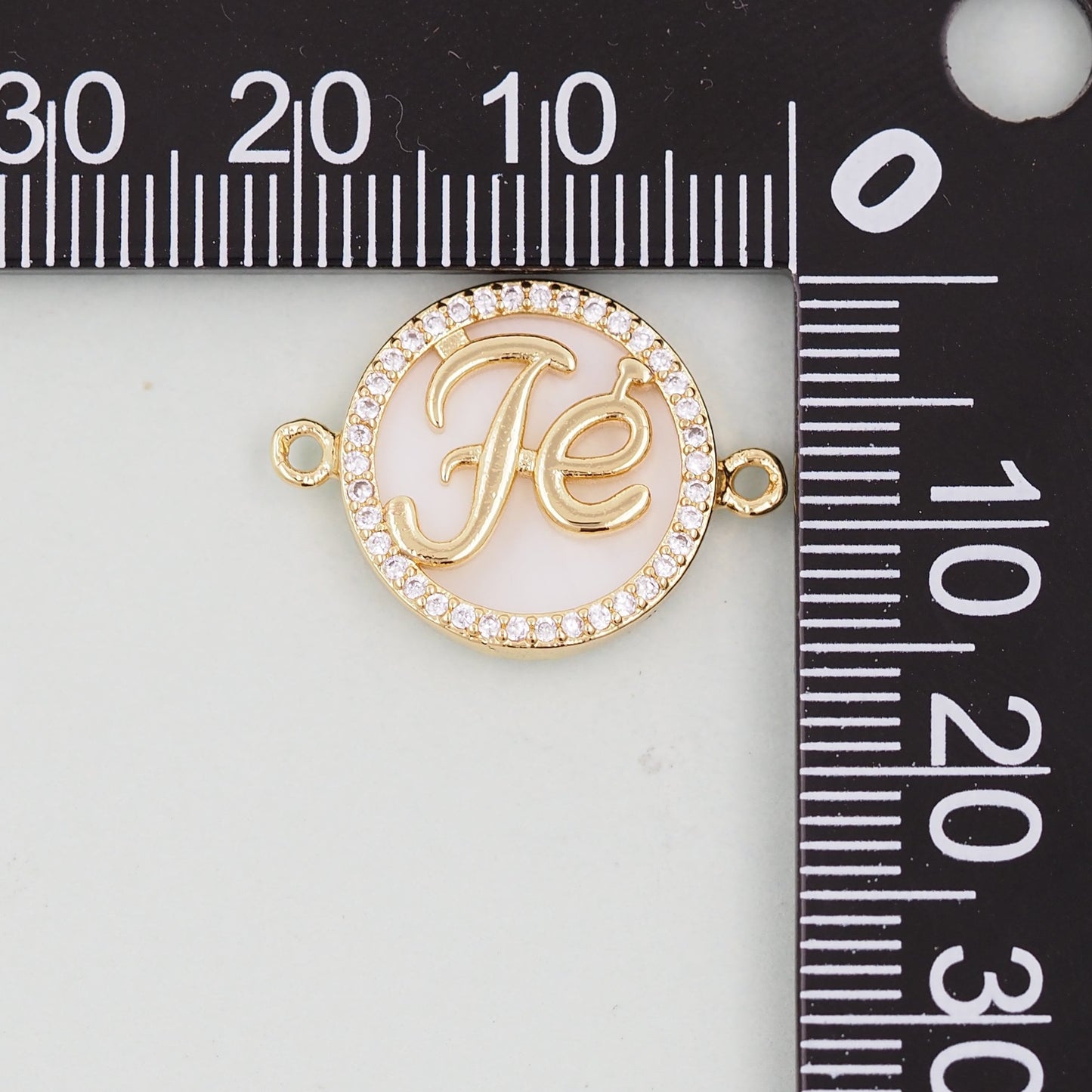 Gold Fe Charms,18K Gold Filled Round Connector Pendant,Shell Charm Bracelet Necklace for DIY Jewelry Making Supply