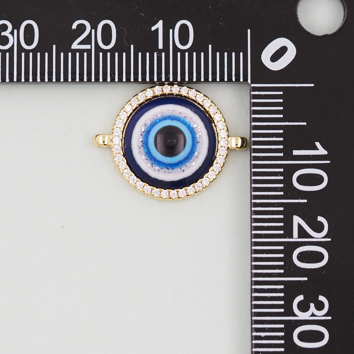 Gold Round Evil Eye Charms,18K Gold Filled Evil Eye Pendant,Evil Eye Charm Bracelet Necklace for DIY Jewelry Making Supply
