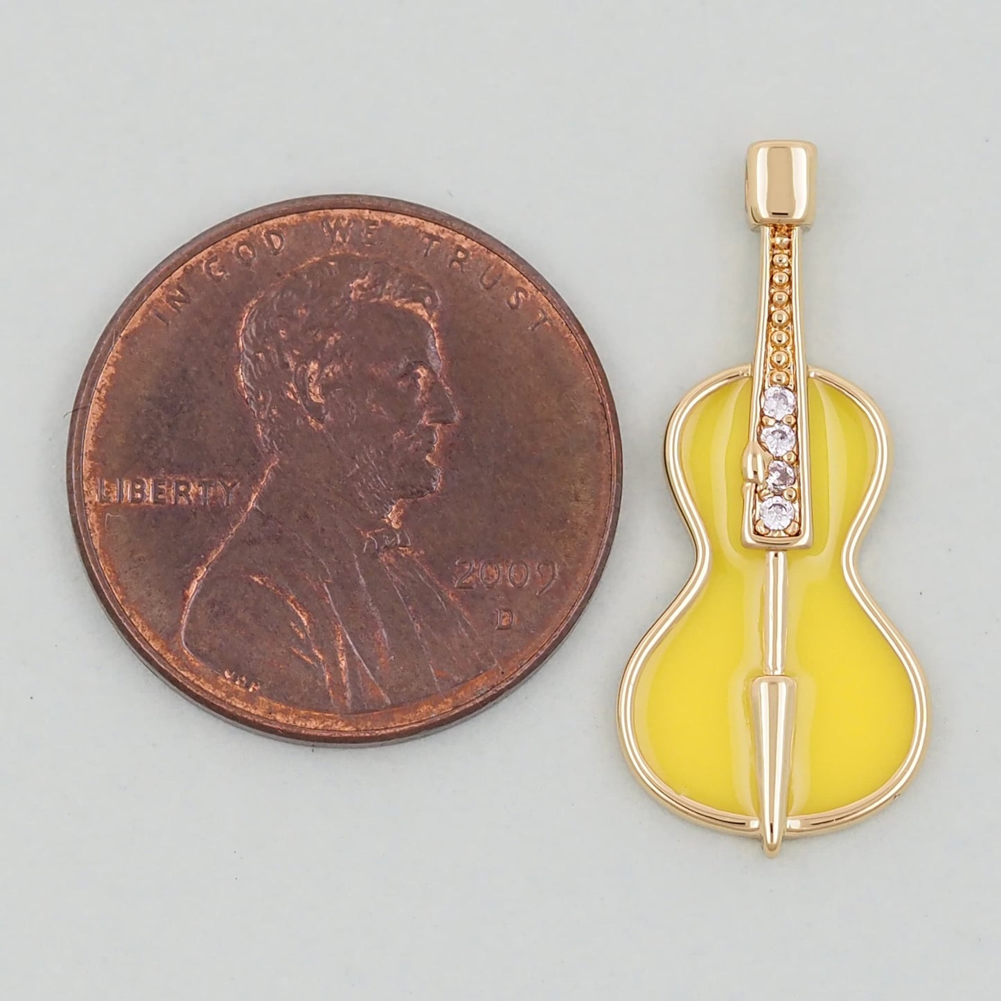 Gold violin Charms,18K Gold Filled violin Pendant,violin Charm Bracelet Necklace for DIY Jewelry Making Supply