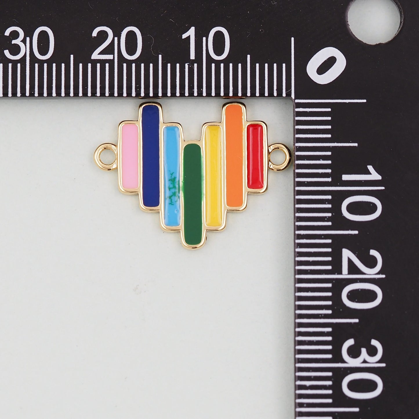 Gold Heart Charms,18K Gold Filled Heart Pendant,rainbow Heart Connector Charm Bracelet Necklace for DIY Jewelry Making Supply