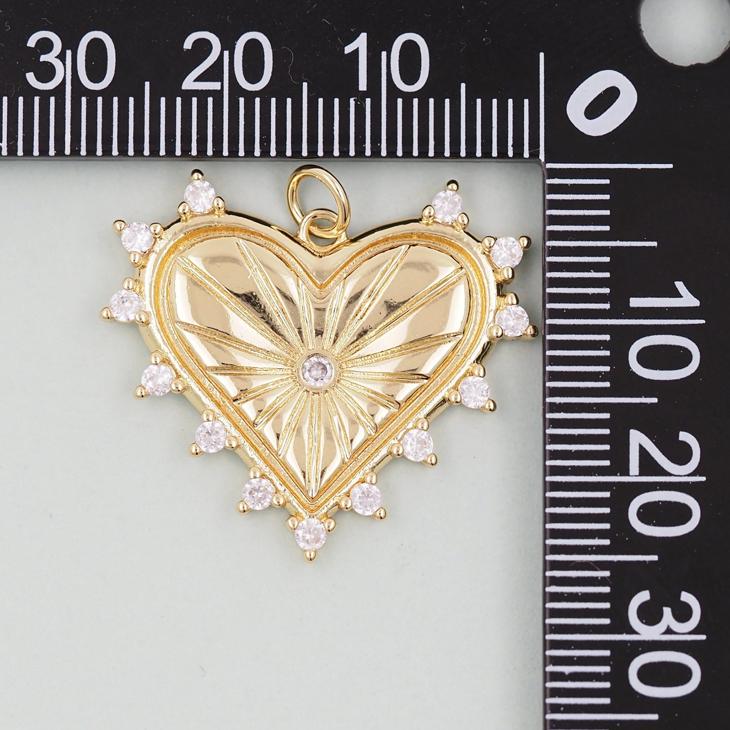 Gold Heart Charms,18K Gold Filled Heart Pendant,Spiked Heart Charm Bracelet Necklace for DIY Jewelry Making Supply