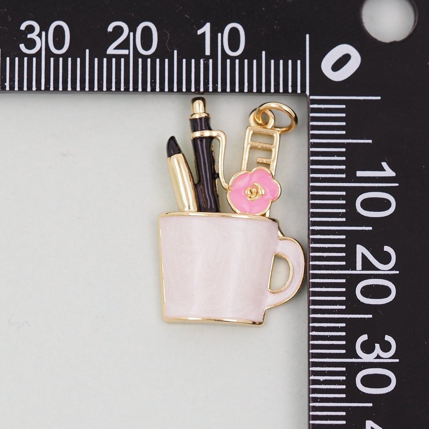 Gold Pen Charms,18K Gold Filled Pen Pendant,pen holder Charm Bracelet Necklace for DIY Jewelry Making Supply