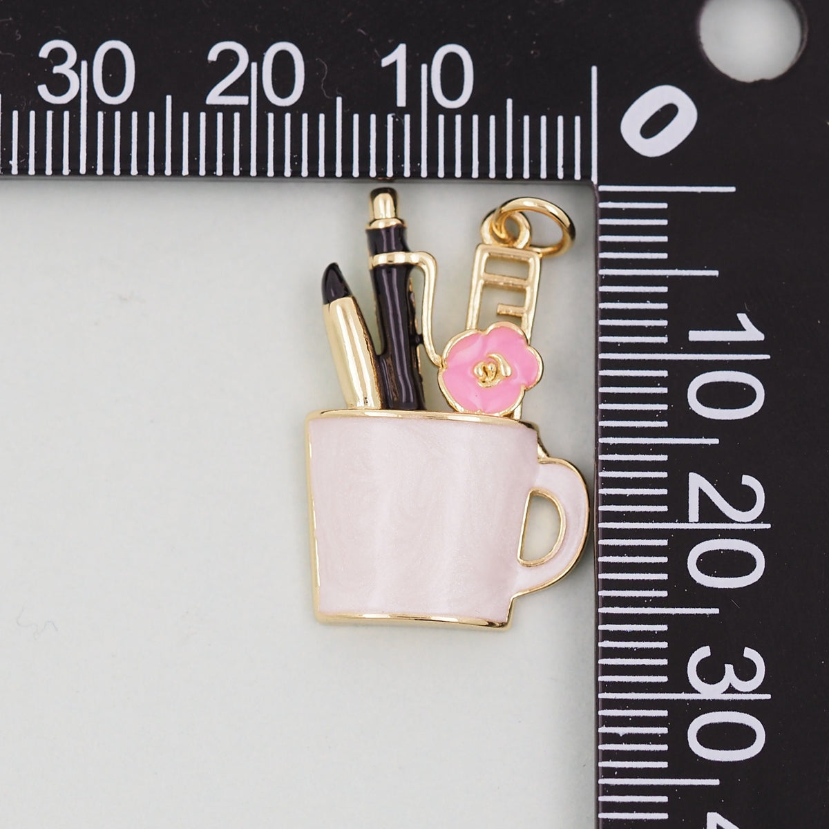 Gold Pen Charms,18K Gold Filled Pen Pendant,pen holder Charm Bracelet Necklace for DIY Jewelry Making Supply