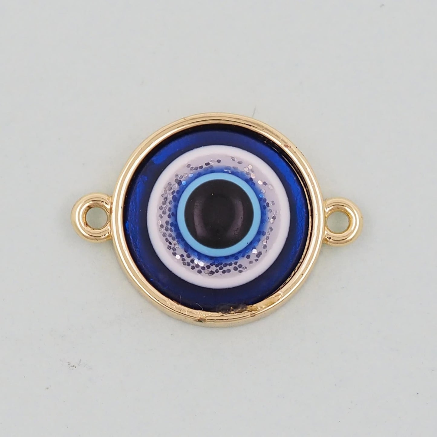 Gold Evil Eye Charms,18K Gold Filled Evil Eye Pendant,Evil Eye Connector Charm Bracelet Necklace for DIY Jewelry Making Supply