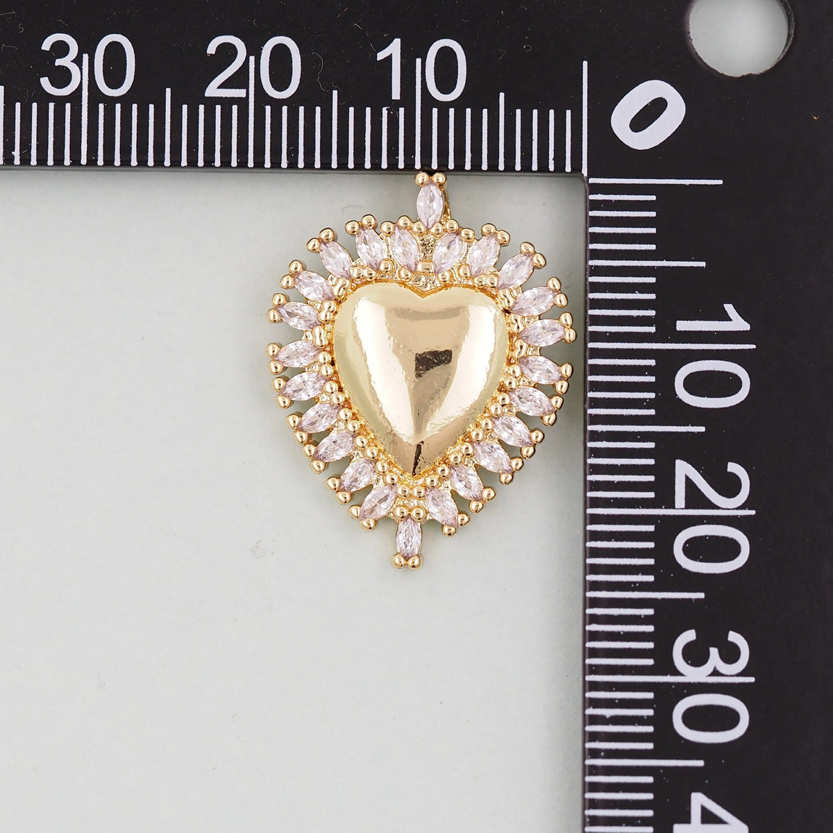 18K Gold Filled Heart Charm Pendant for Jewelry Making