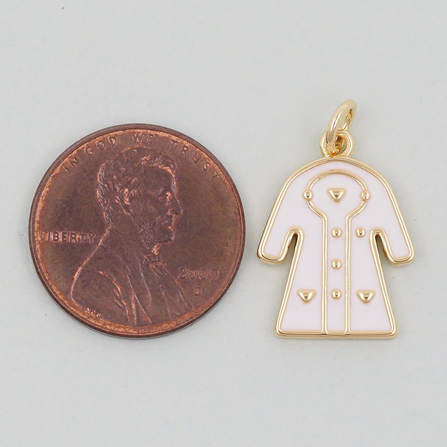 Gold Dress Charms,18K Gold Filled Dress Pendant,Clothes Charm Bracelet Necklace for DIY Jewelry Making Supply