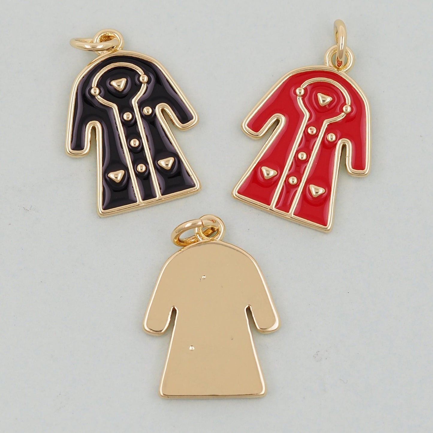 Gold Dress Charms,18K Gold Filled Dress Pendant,Clothes Charm Bracelet Necklace for DIY Jewelry Making Supply