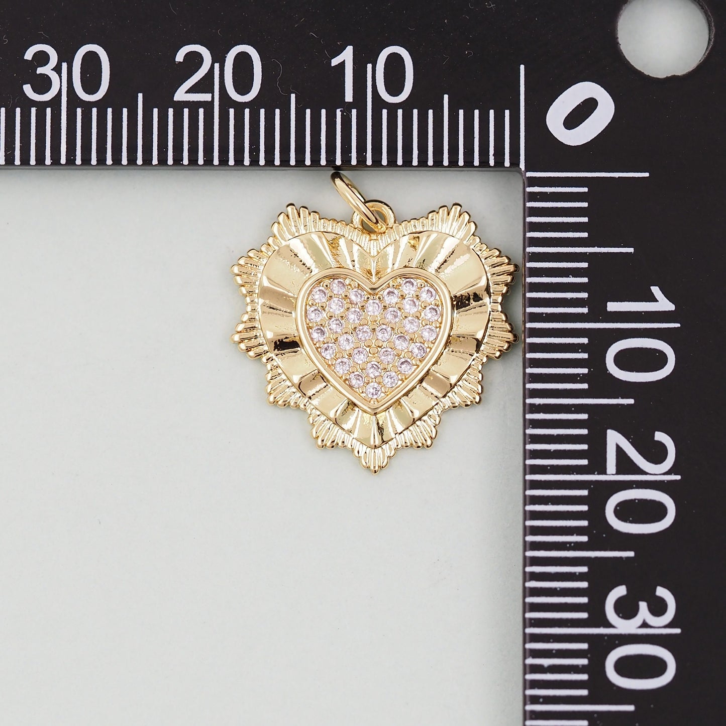 Gold Spiked Heart Charms,18K Gold Filled Heart Pendant,Heart Charm Bracelet Necklace for DIY Jewelry Making Supply