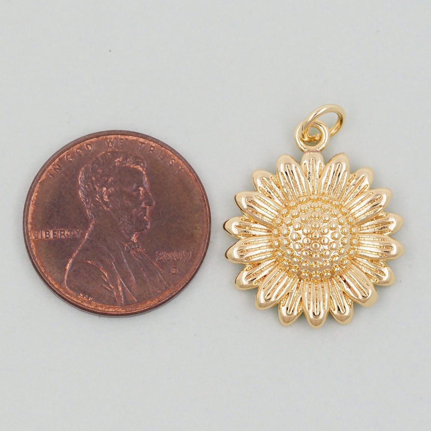 Gold Sunflower Charms,18K Gold Filled Sunflower Pendant,Sunflower Charm Bracelet Necklace for DIY Jewelry Making Supply