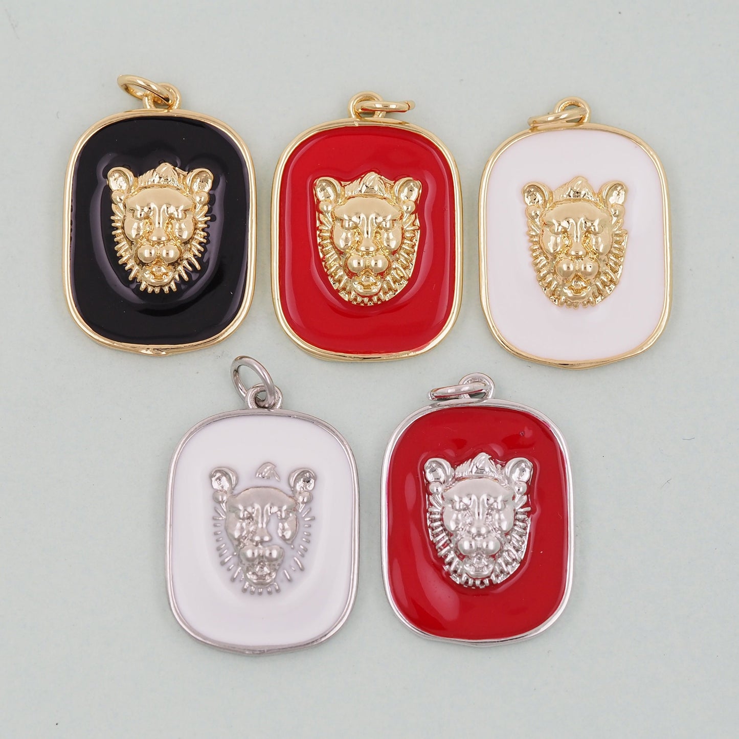 Gold Lion Charms,18K Gold Filled Lion Pendant,Animal Charm Bracelet Necklace for DIY Jewelry Making Supply