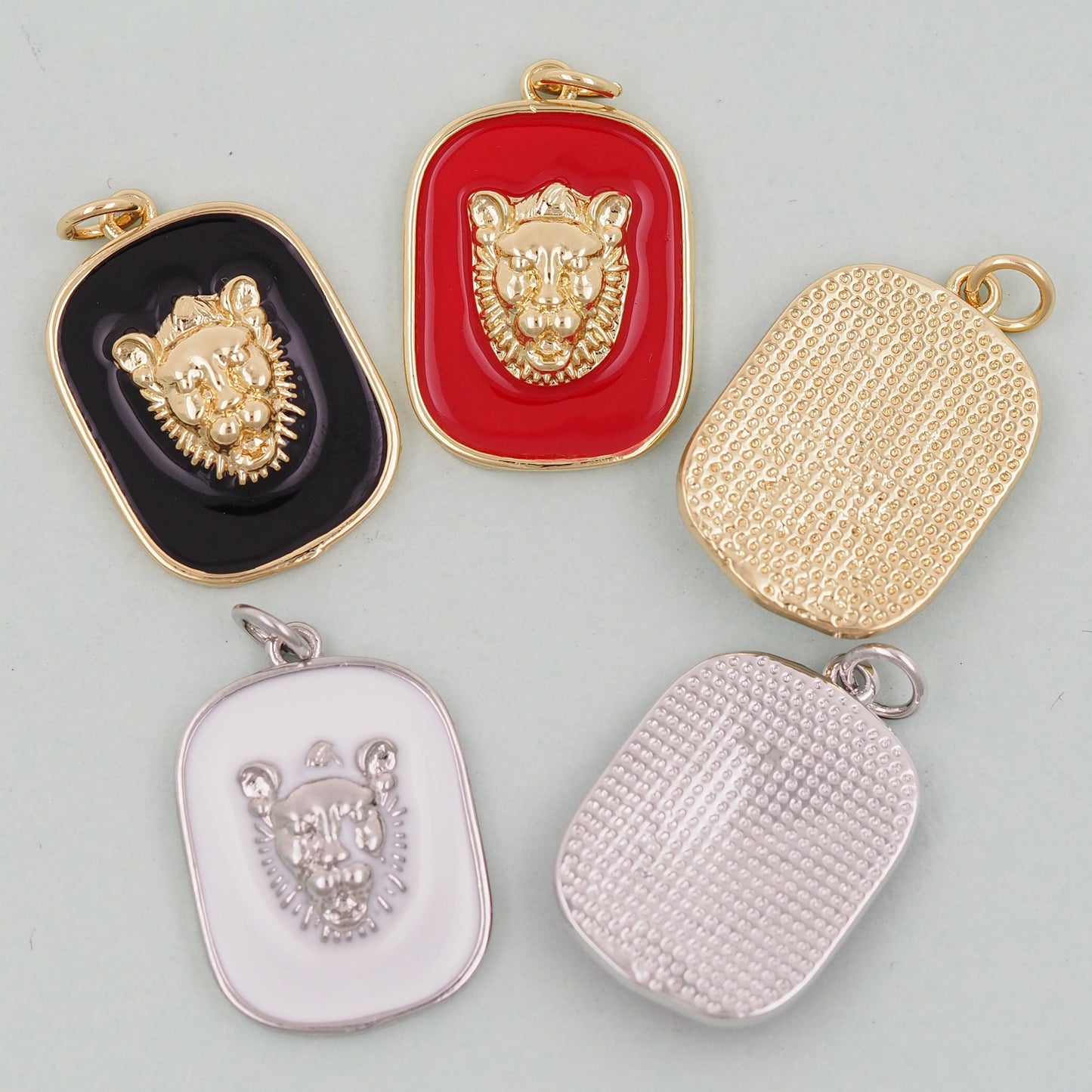 Gold Lion Charms,18K Gold Filled Lion Pendant,Animal Charm Bracelet Necklace for DIY Jewelry Making Supply