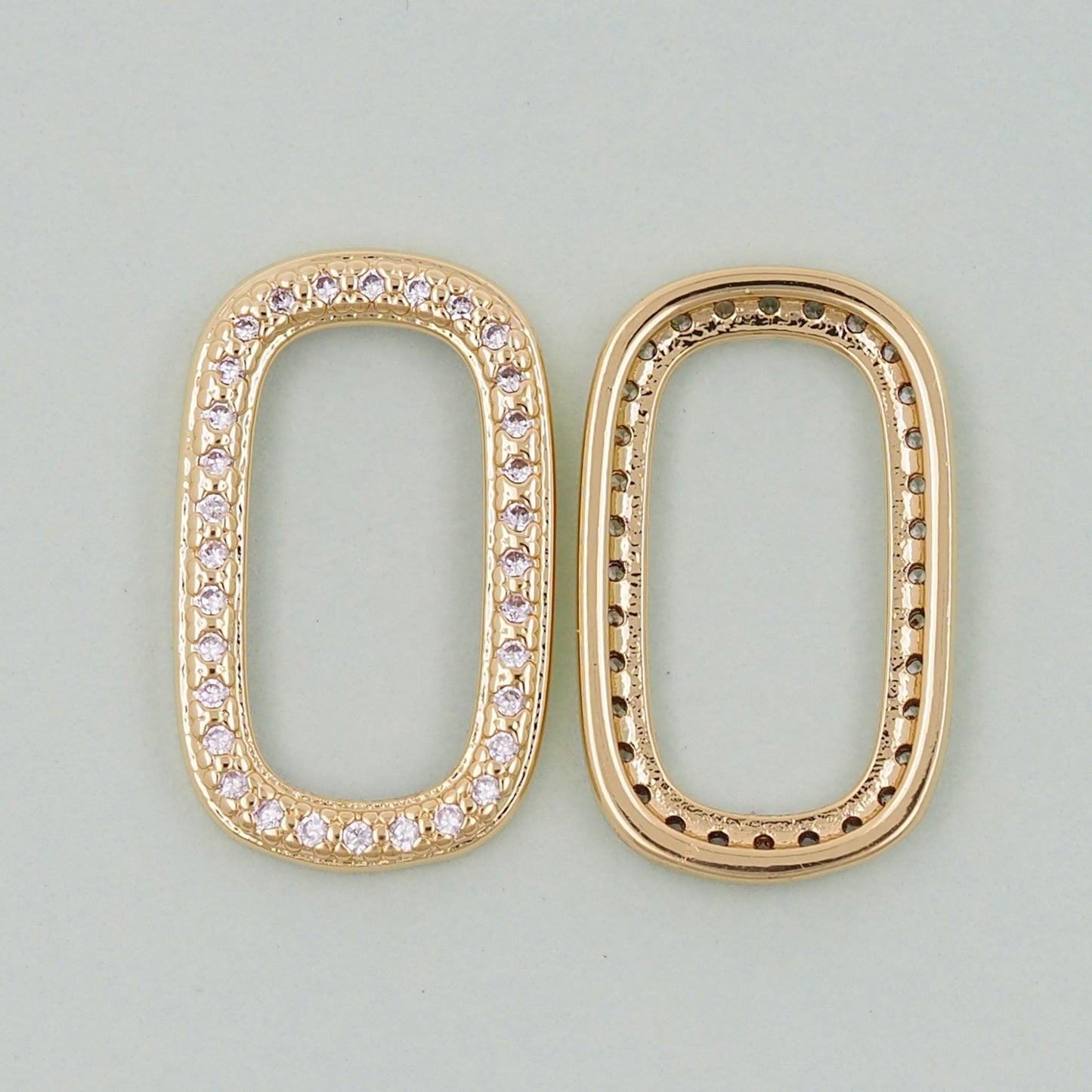 Gold rectangle Charms,18K Gold Filled Oval Pendant,rectangle Charm Bracelet Necklace for DIY Jewelry Making Supply
