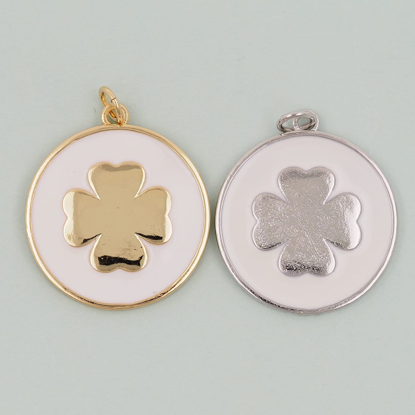 Gold Flower Charms,18K Gold Filled Flower Pendant,Round Flower Charm Bracelet Necklace for DIY Jewelry Making Supply