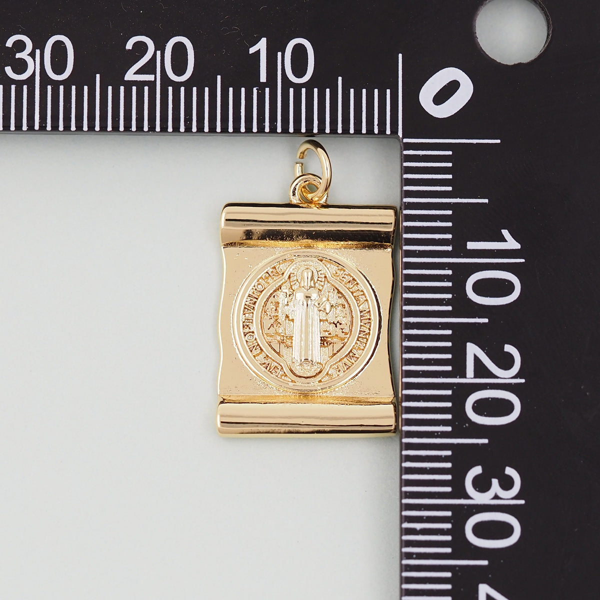 Gold Benedict Charms,18K Gold FilledBenedict Pendant,Rectangle Benedict Charm Bracelet Necklace for DIY Jewelry Making Supply
