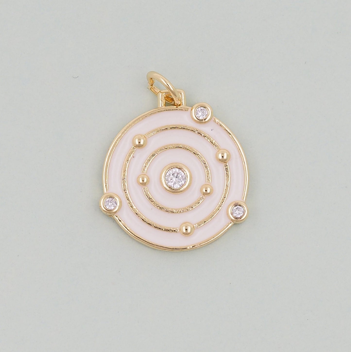 Gold Round Charms,18K Gold Filled celestial charm Pendant,universe Charm Bracelet Necklace for DIY Jewelry Making Supply