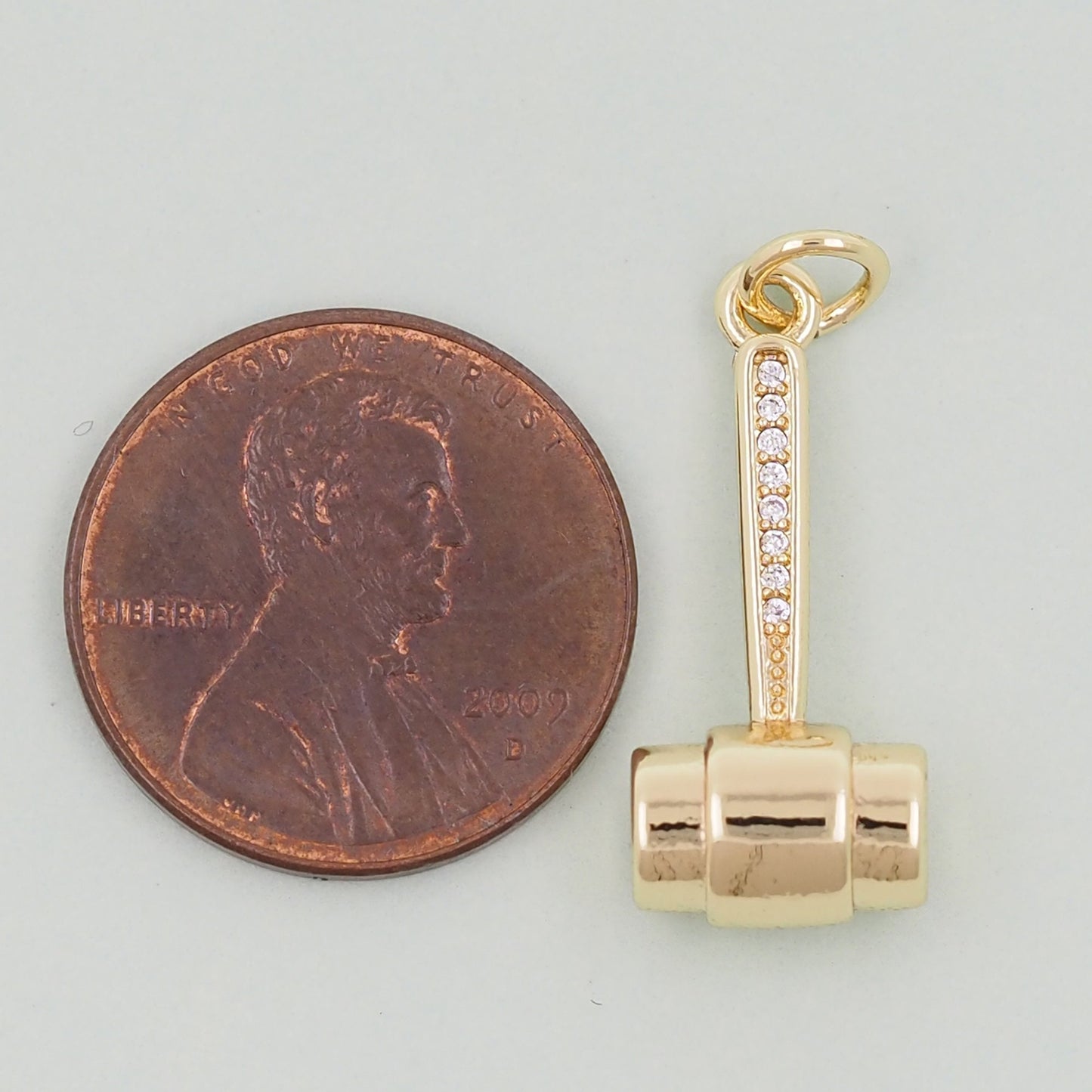Gold Hammer Tool Charms,18K Gold Filled Hammer Pendant,Tool Charm Bracelet Necklace for DIY Jewelry Making Supply