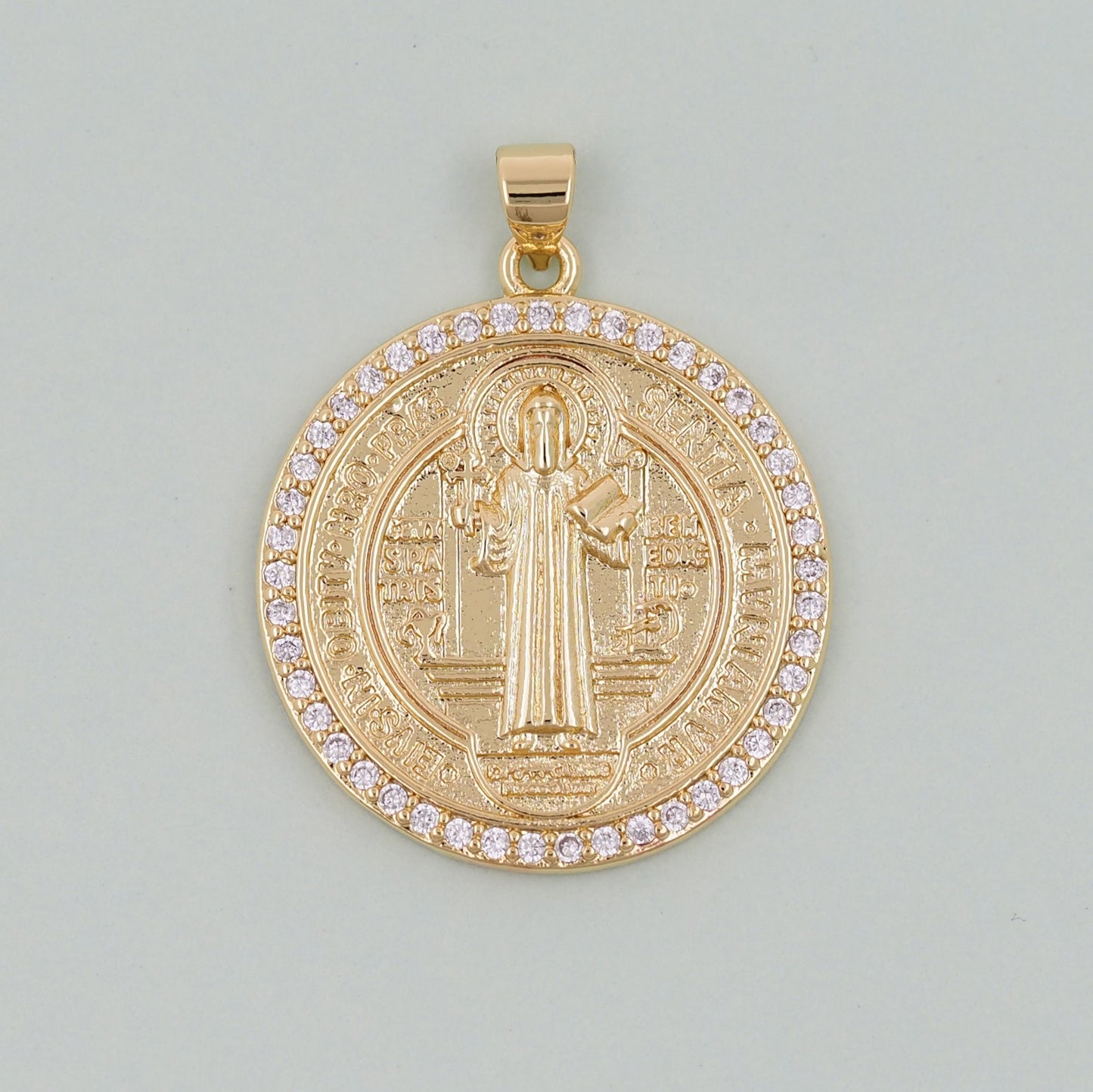 Gold Benedict Charms,18K Gold Filled Benedict Pendant,Round Benedict Charm Bracelet Necklace for DIY Jewelry Making Supply