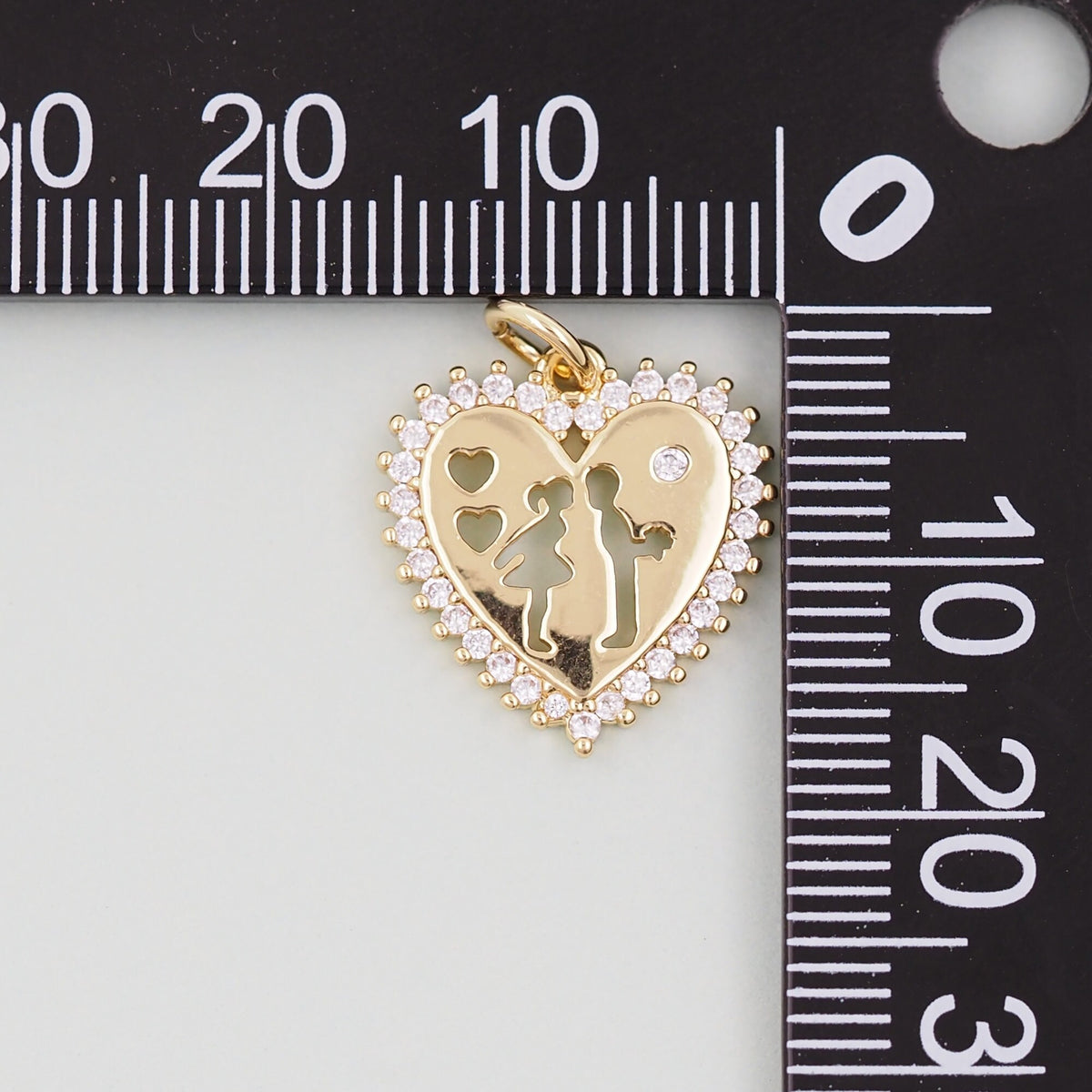 Gold Heart Charms,18K Gold Filled Love Pendant Charm Bracelet Necklace for DIY Jewelry Making Supply
