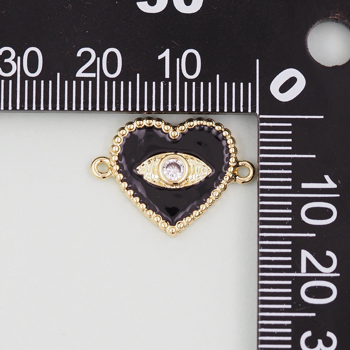 Gold Heart Evil Eye Charms,18K Gold Filled Heart Pendant,Heart Eye Charm Bracelet Necklace for DIY Jewelry Making Supply
