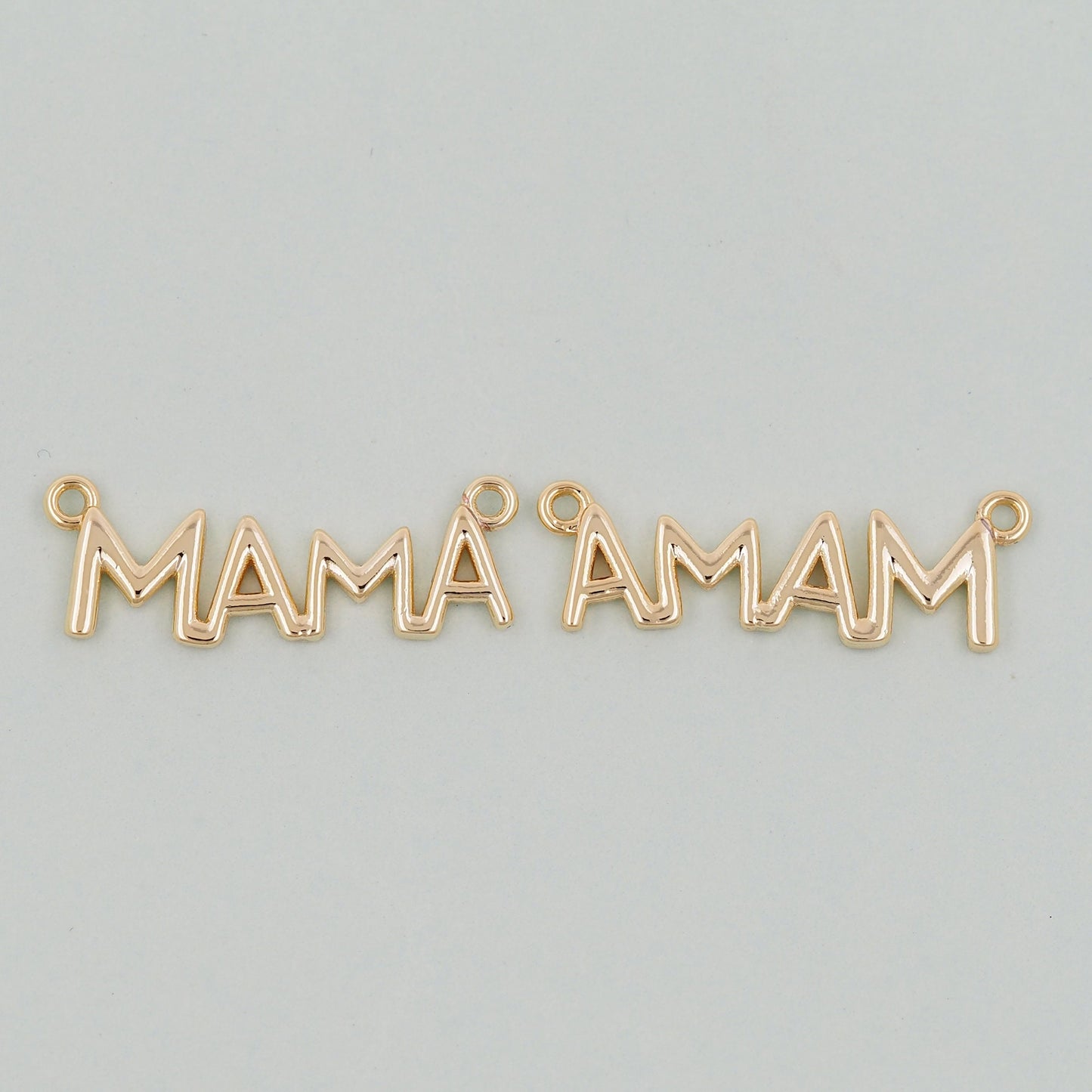 Gold Mama Charms,18K Gold Filled Mama Pendant,Mama Charm Bracelet Necklace for DIY Jewelry Making Supply