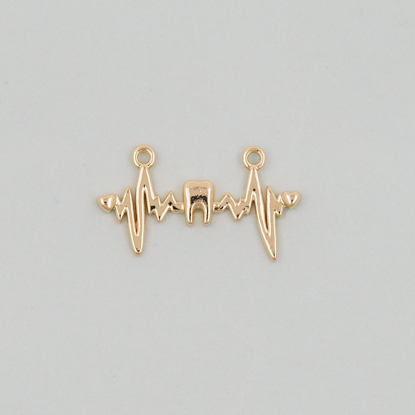 Gold Electrocardiogram ECG Charms,18K Gold Filled Electrocardiogram Pengdant Charm Bracelet Necklace for DIY Jewelry Making Supply