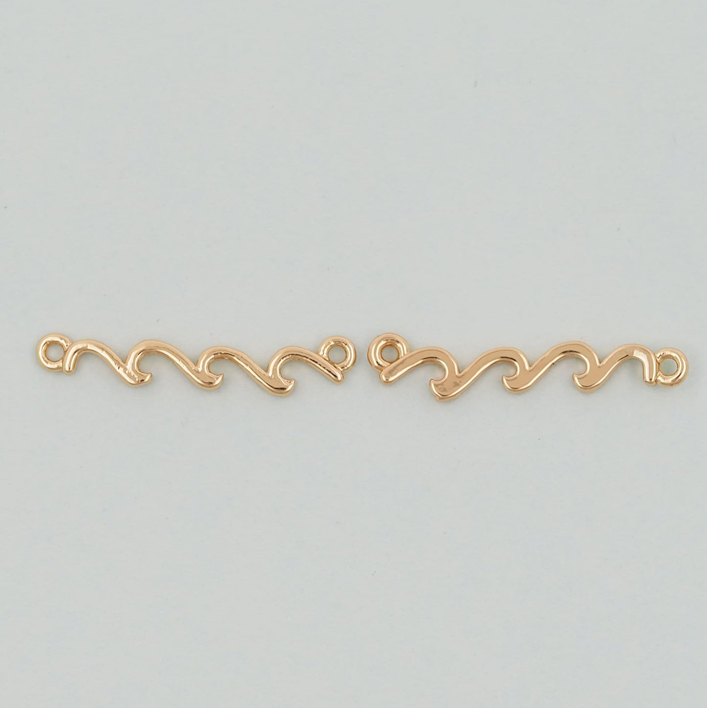 Gold Wave Charms,18K Gold Filled wave Pendant,wave Charm Bracelet Necklace for DIY Jewelry Making Supply