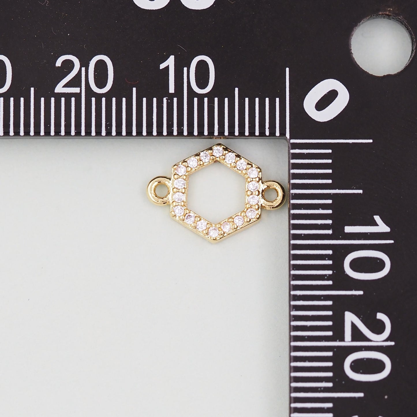 Gold geometry Charms,18K Gold Filled hexagon Charm Bracelet Necklace for DIY Jewelry Making Supply