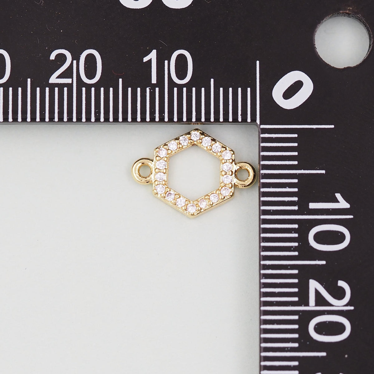 Gold geometry Charms,18K Gold Filled hexagon Charm Bracelet Necklace for DIY Jewelry Making Supply