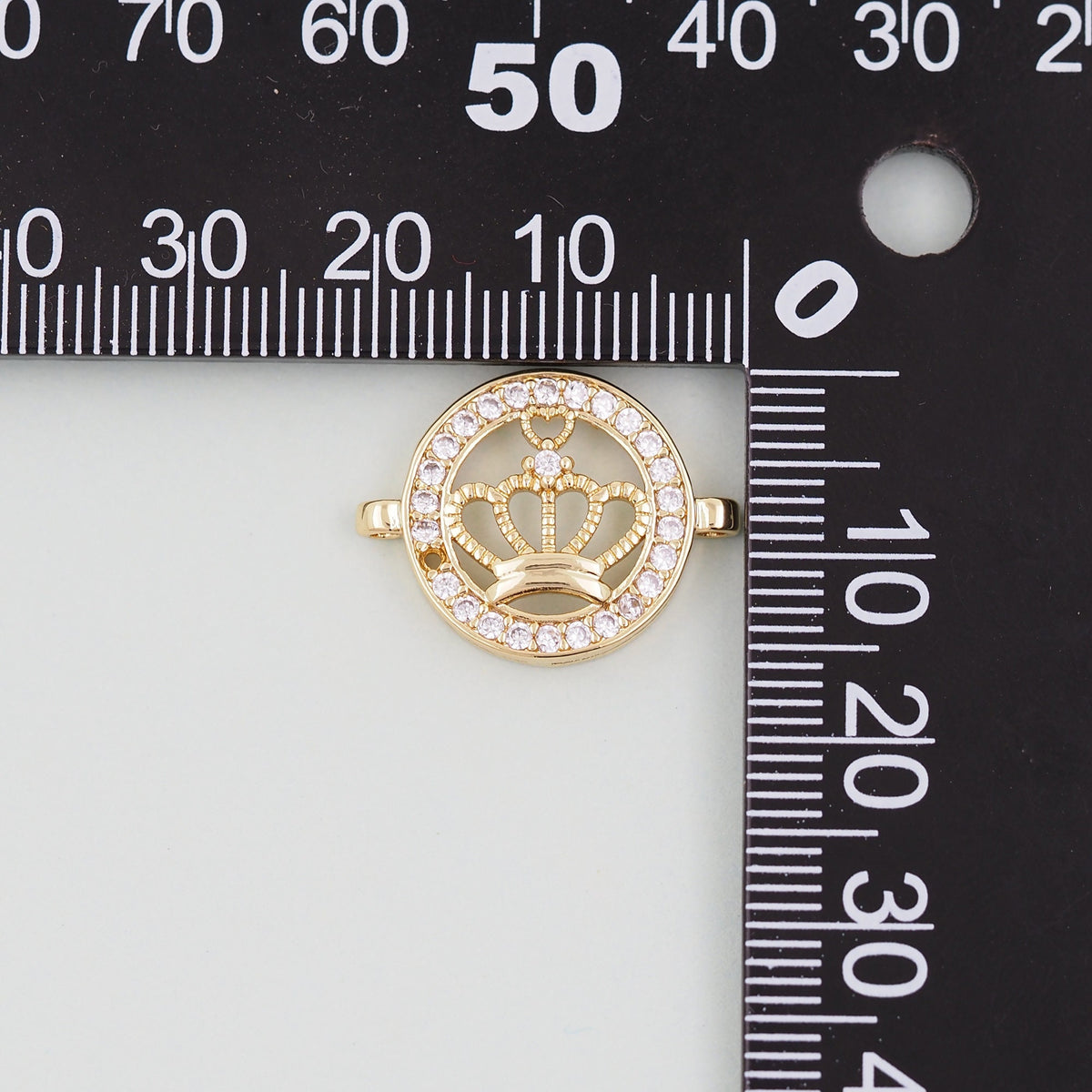 18K Gold Filled crown Connector Pendant Charm Bracelet Necklace for DIY Jewelry Making Supply