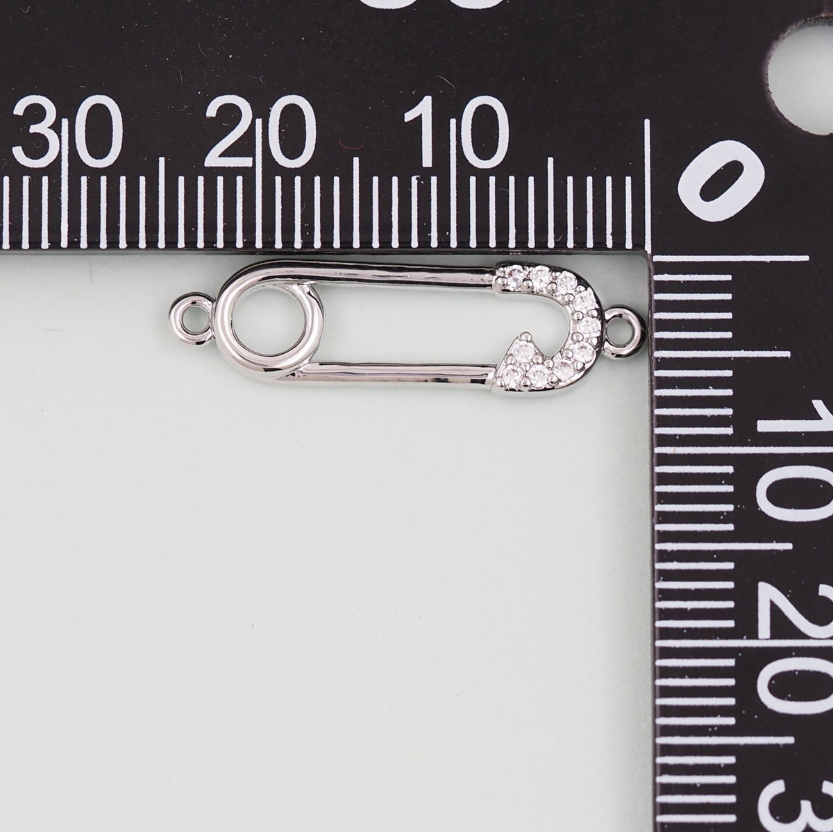 18K Gold Filled Safety Pin Connector Charm for DIY Necklacee Jewelry Making