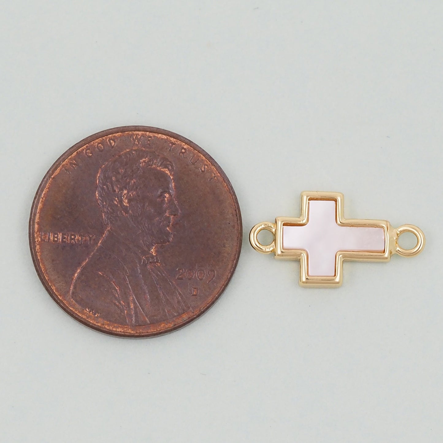 18K Gold Filled Cross Pendant,Cross Connector Charm Bracelet Necklace for DIY Jewelry Making Supply
