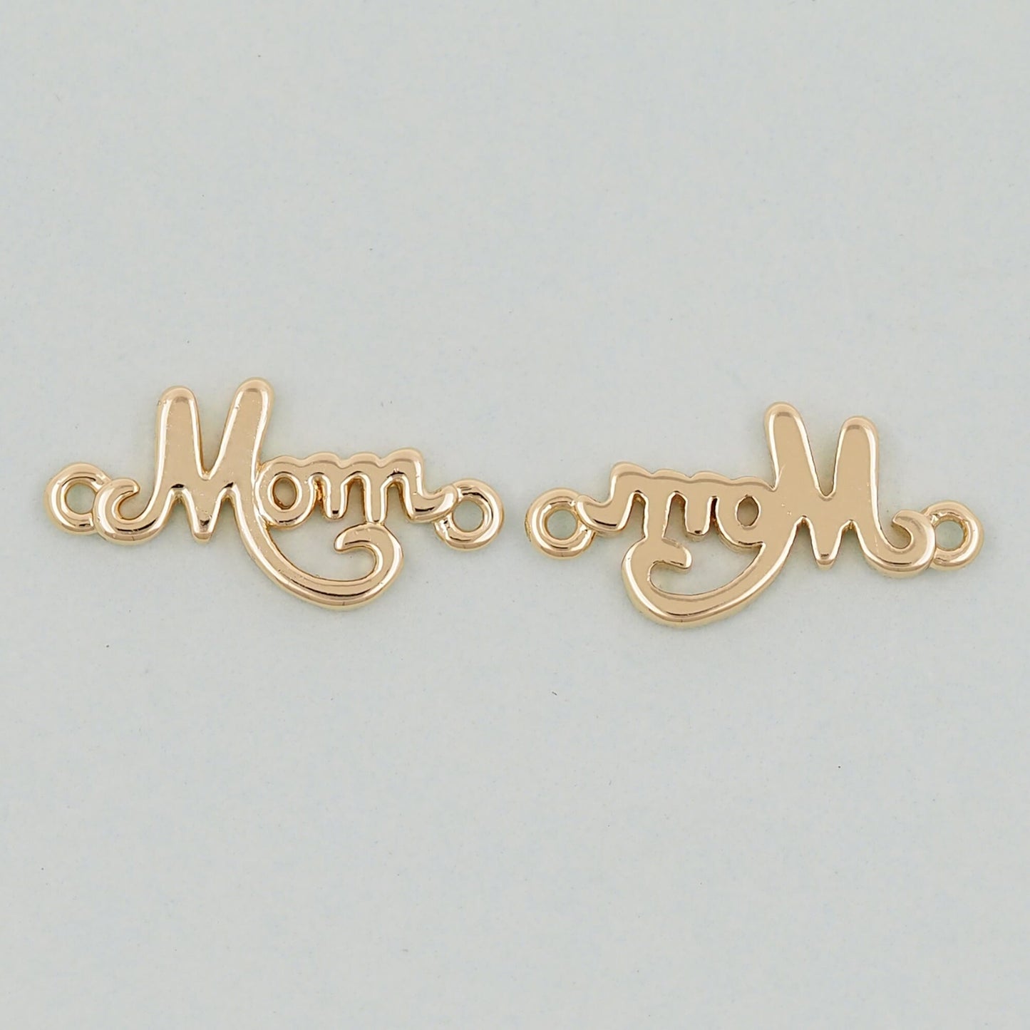 Gold Mom Charms,18K Gold Filled Mom Pendant Charm Bracelet Necklace for DIY Jewelry Making Supply