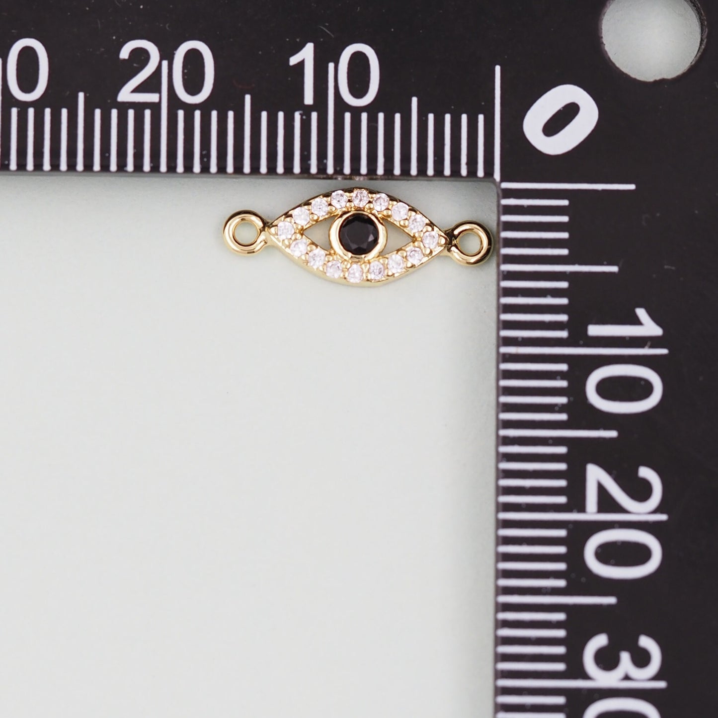 Gold Evil Eye Charms,18K Gold Filled Black Evil Eye Connector Pendant Charm Bracelet Necklace for DIY Jewelry Making Supply