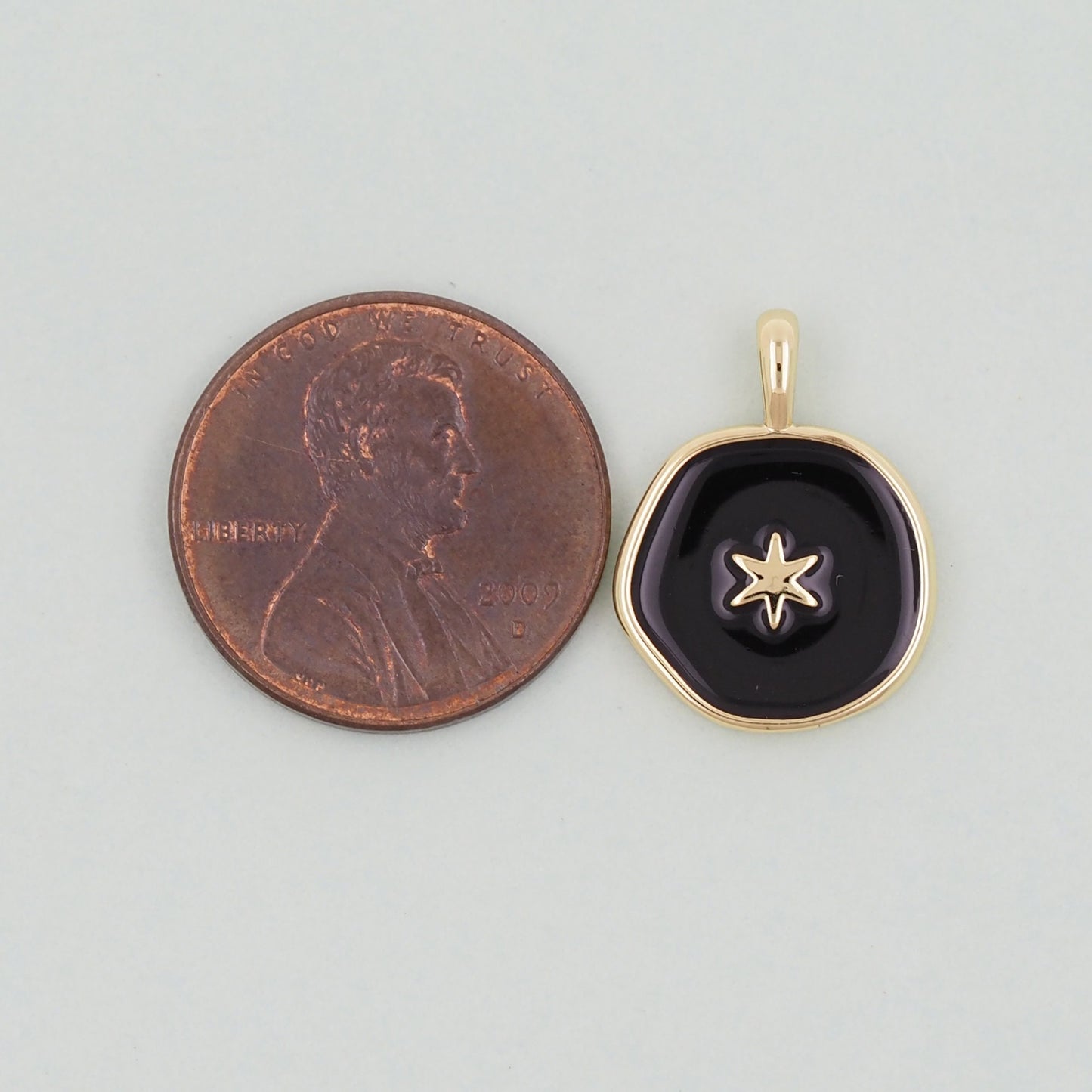 18K Gold Filled north star Pendant,Enamel Star Charm Bracelet Necklace for DIY Jewelry Making Supply