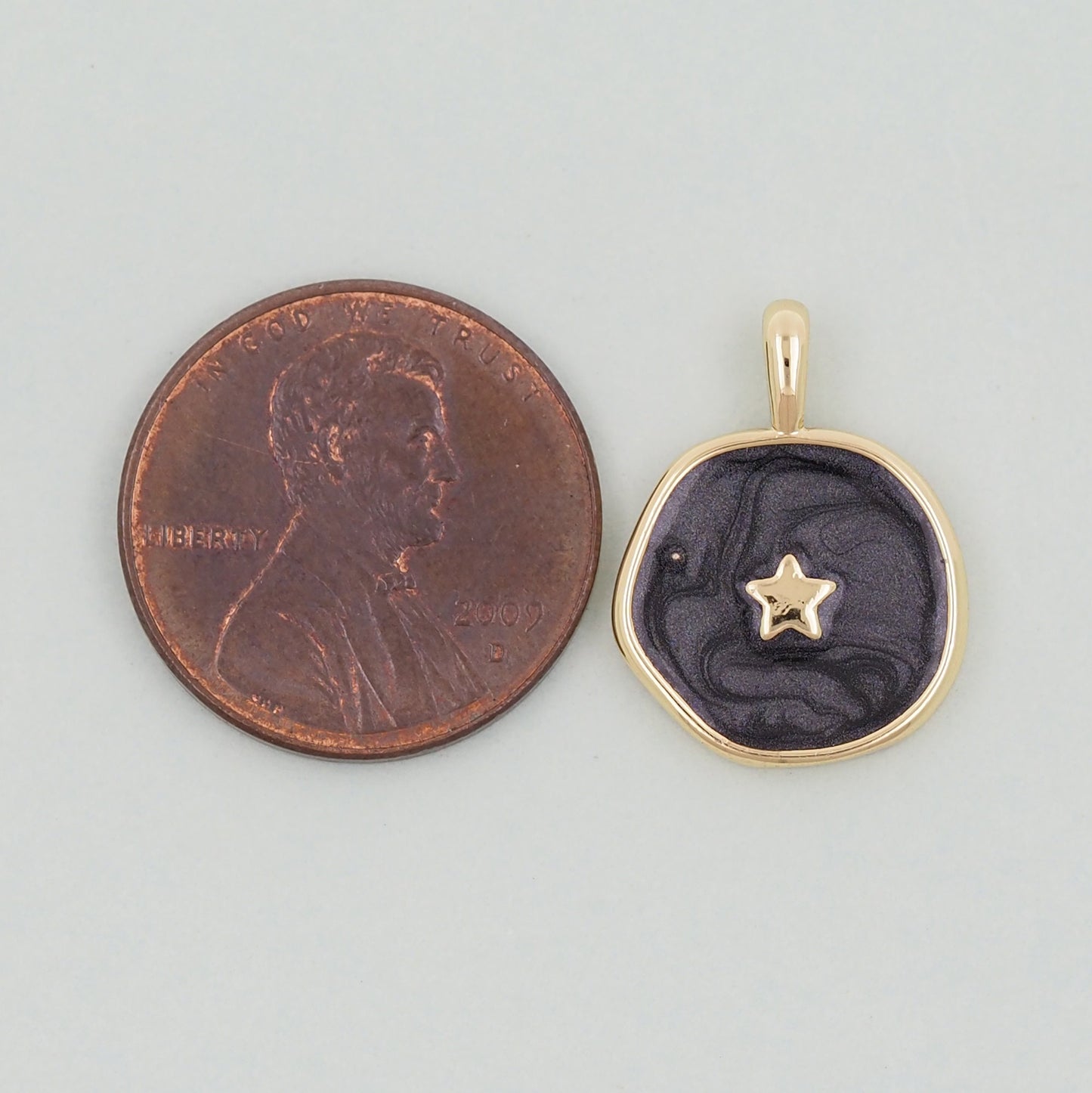 18K Gold Filled star Pendant,Enamel Star Charm Bracelet Necklace for DIY Jewelry Making Supply