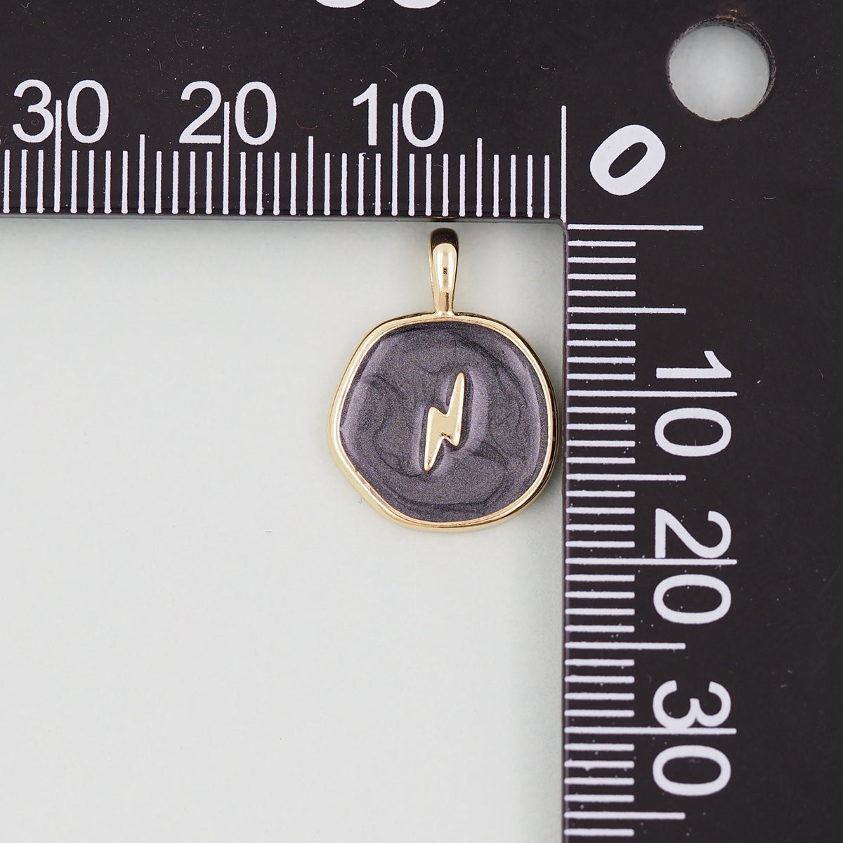 18K Gold Filled lightning Pendant,Enamel lightning Charm Bracelet Necklace for DIY Jewelry Making Supply