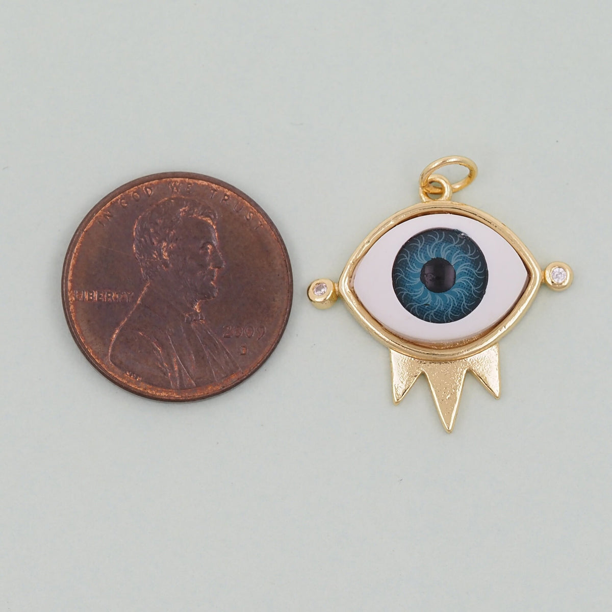 18K Gold Filled Evil Eye Charm Pendant for Jewelry Making