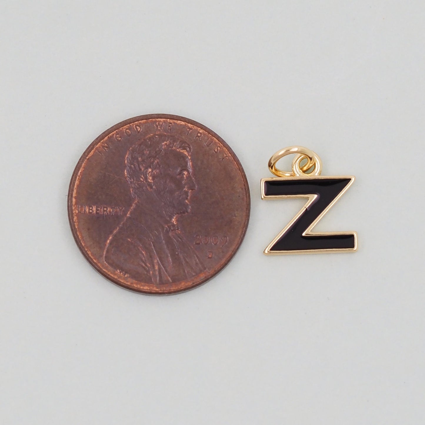 Gold letter Charms,18K Gold Filled letter Pendant,Black enamel initial Charm Bracelet Necklace for DIY Jewelry Making Supply
