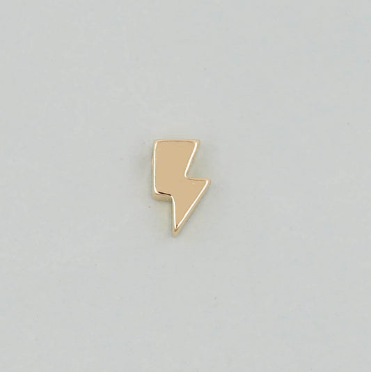 Gold lightning Beads Charms,18K Gold Filled lightning Bracelet Necklace for DIY Jewelry Making Supply hole 2mm