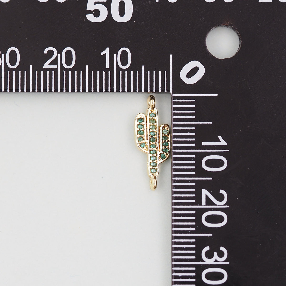 Gold Cactus Charms,18K Gold Filled CZ Micro Pave Cactus Pendant,Desert Charm Bracelet Necklace for DIY Jewelry Making Supply