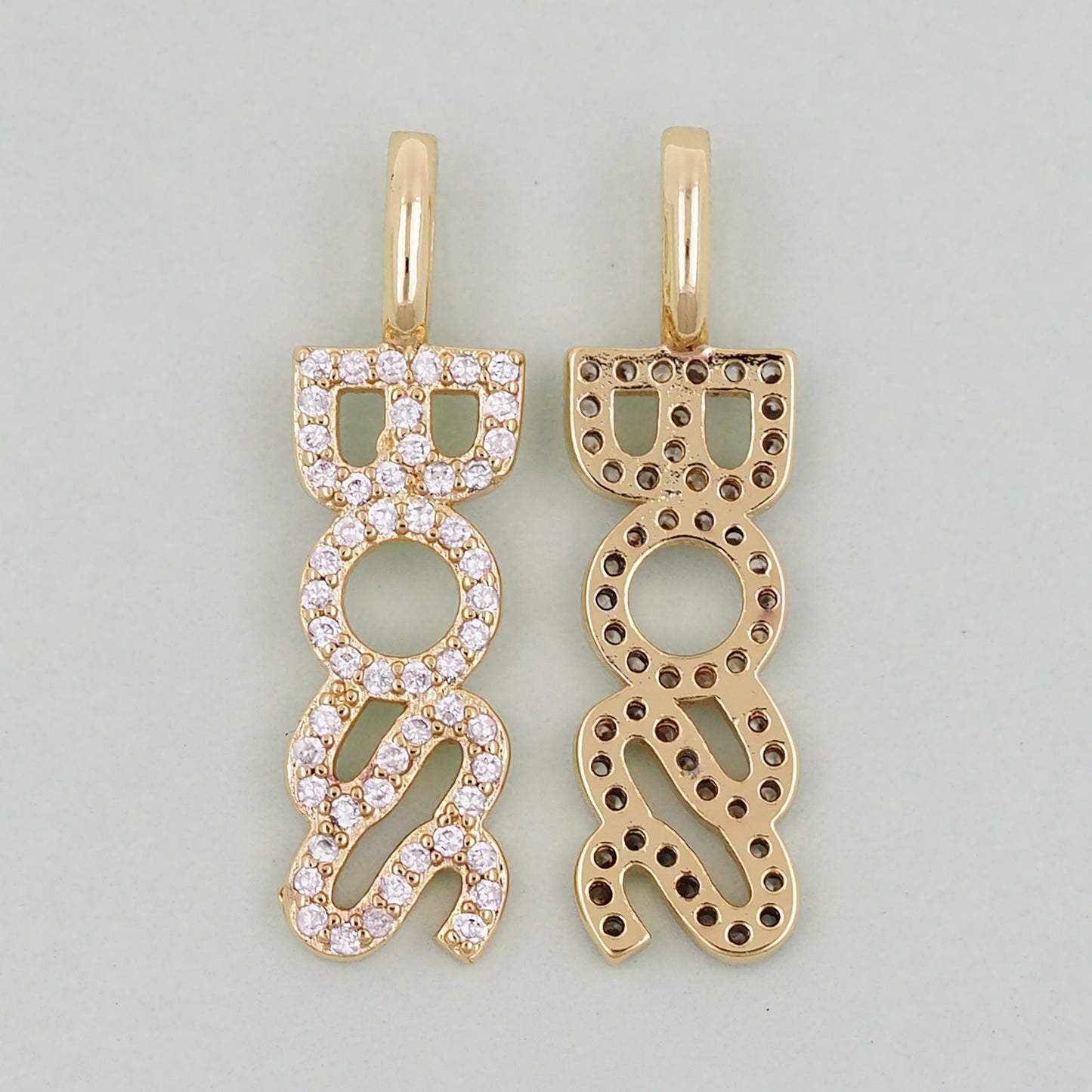 Gold Boss Charms,18K Gold Fille Boss Pendant,Boss Charm Bracelet Necklace for DIY Jewelry Making Supply